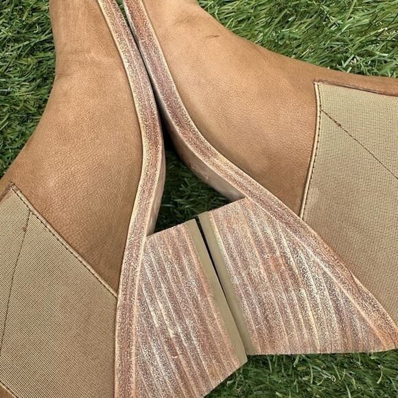 Eileen Fisher Even Nubuck Minimalist Western Boho Block Heel Ankle Booties 6.5 - Picture 9 of 11